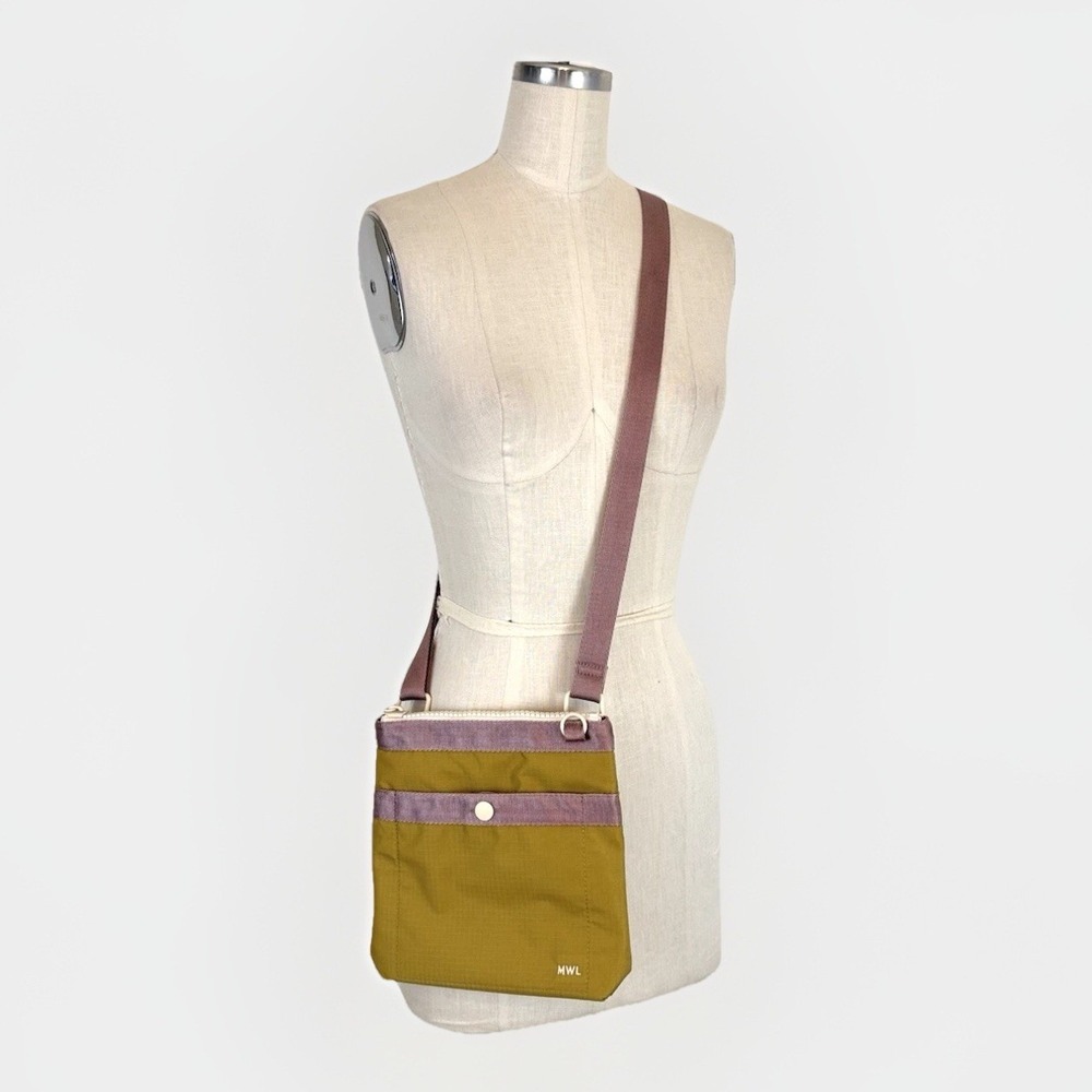Madewell MWL Ripstop Nylon Boho Crossbody Bag Chartreuse Lavender